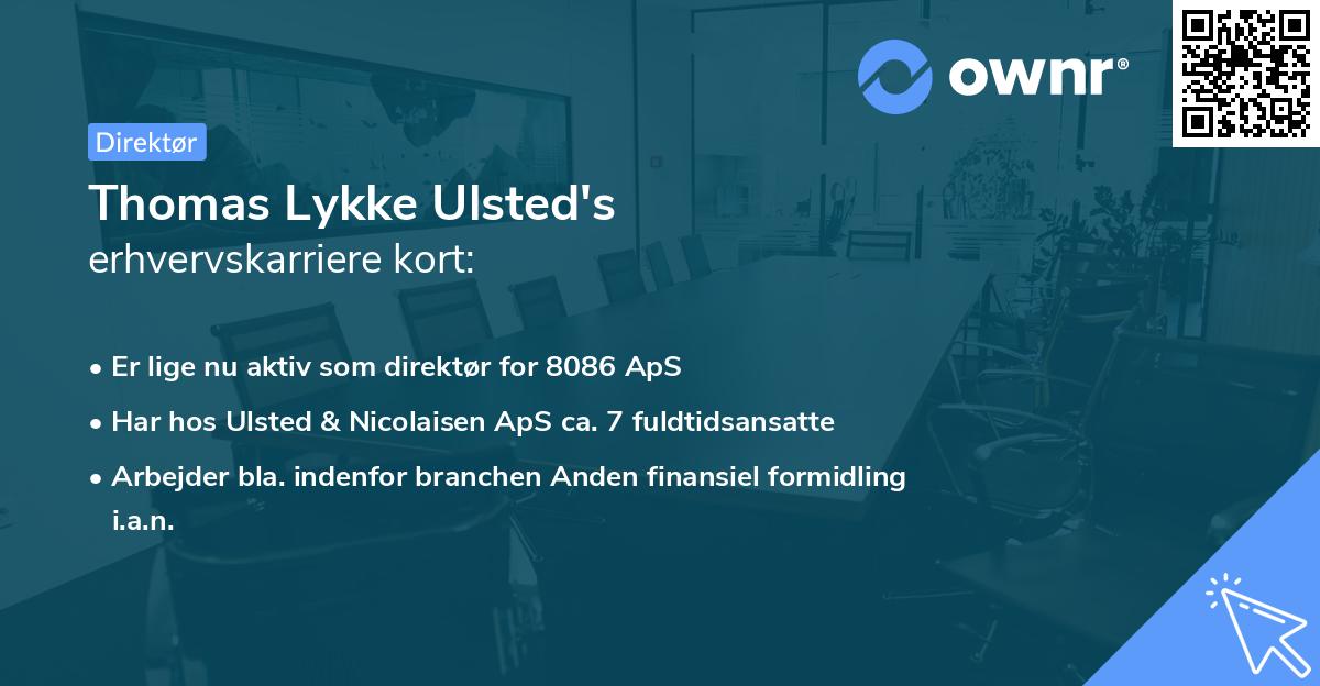 Thomas Lykke Ulsted's erhvervskarriere kort