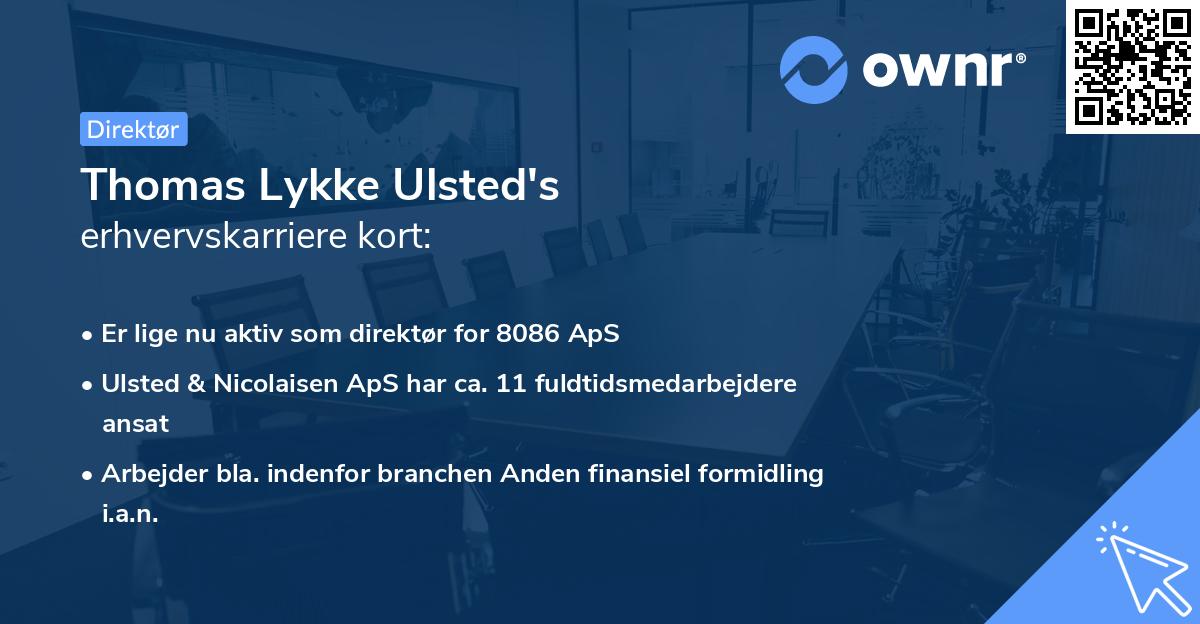 Thomas Lykke Ulsted's erhvervskarriere kort