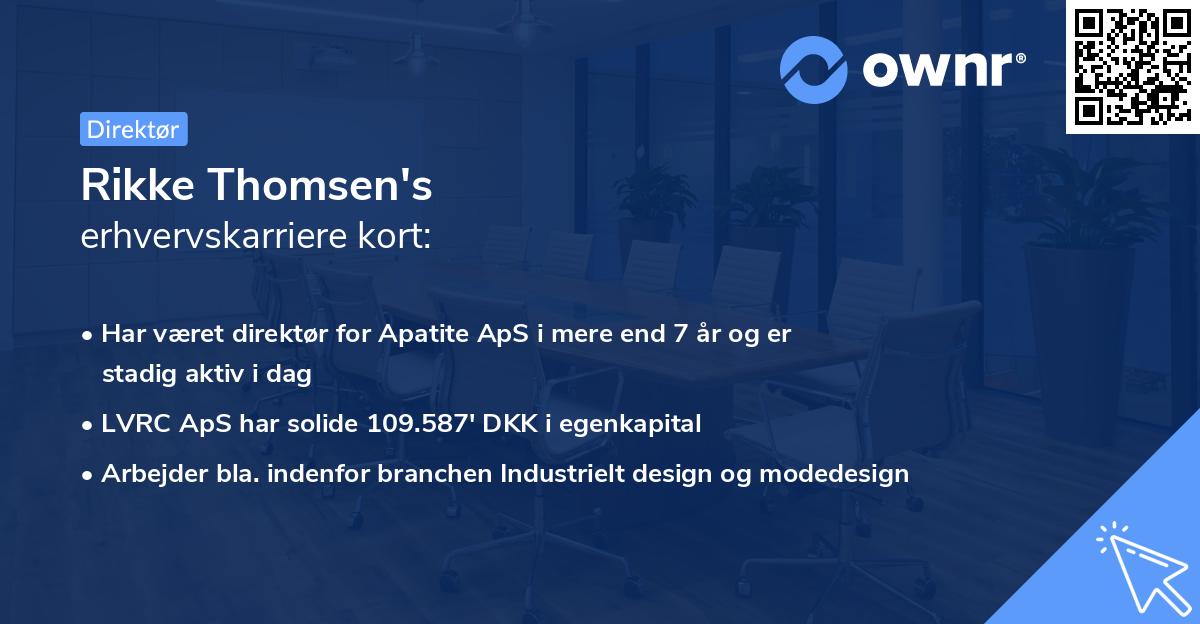 Rikke Thomsen's erhvervskarriere kort