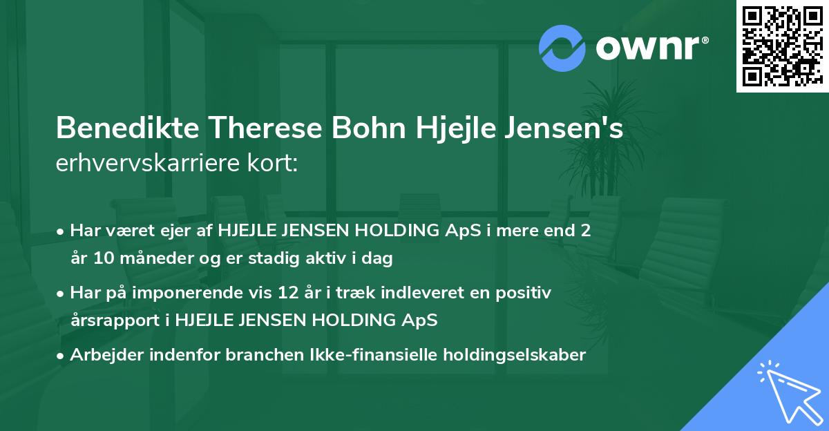 Benedikte Therese Bohn Hjejle Jensen's erhvervskarriere kort