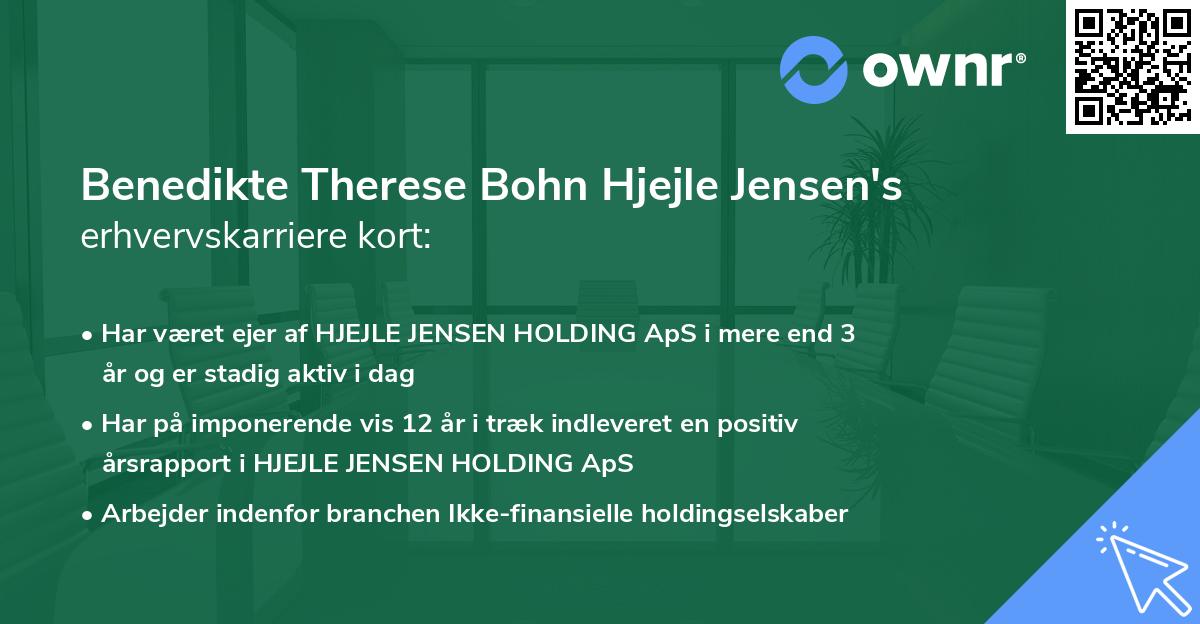 Benedikte Therese Bohn Hjejle Jensen's erhvervskarriere kort