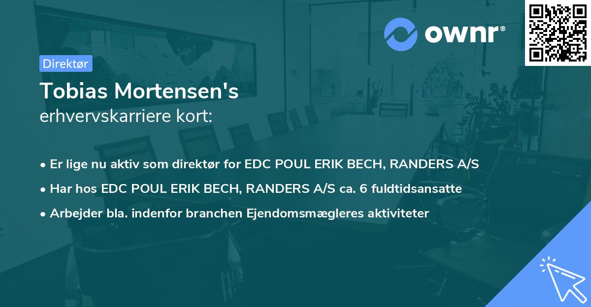 Tobias Mortensen's erhvervskarriere kort