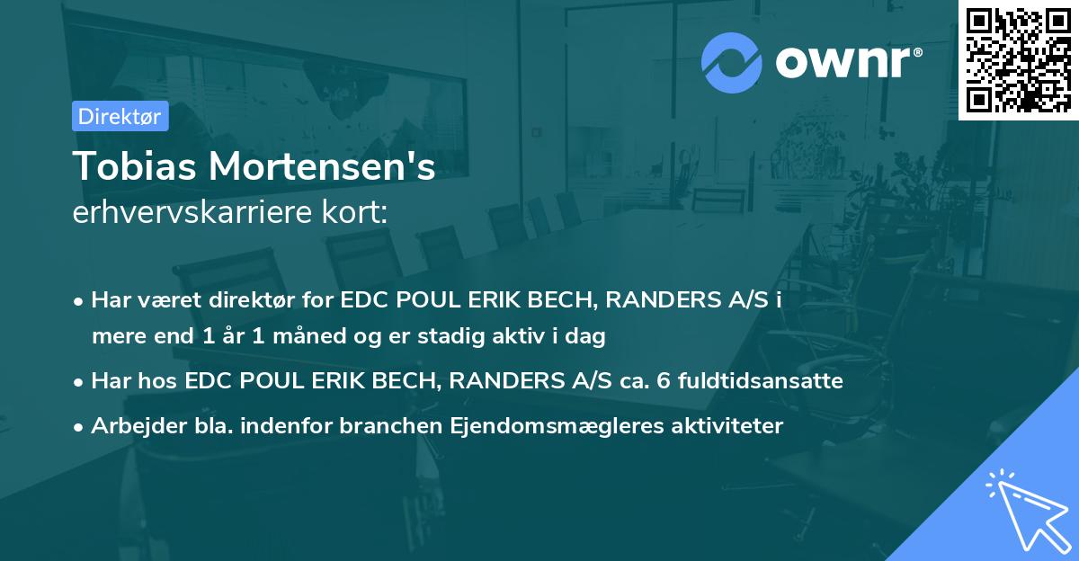 Tobias Mortensen's erhvervskarriere kort