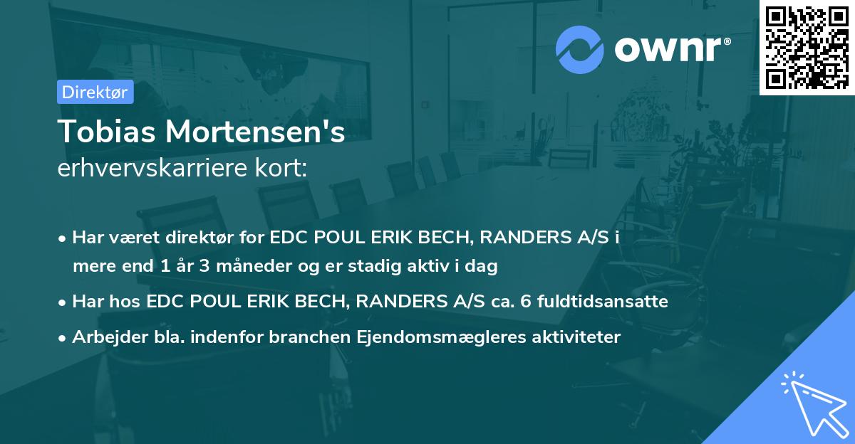Tobias Mortensen's erhvervskarriere kort