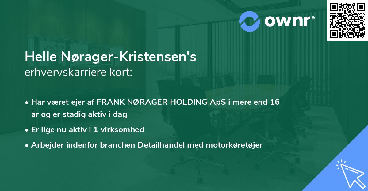 Helle Nørager-Kristensen's erhvervskarriere kort