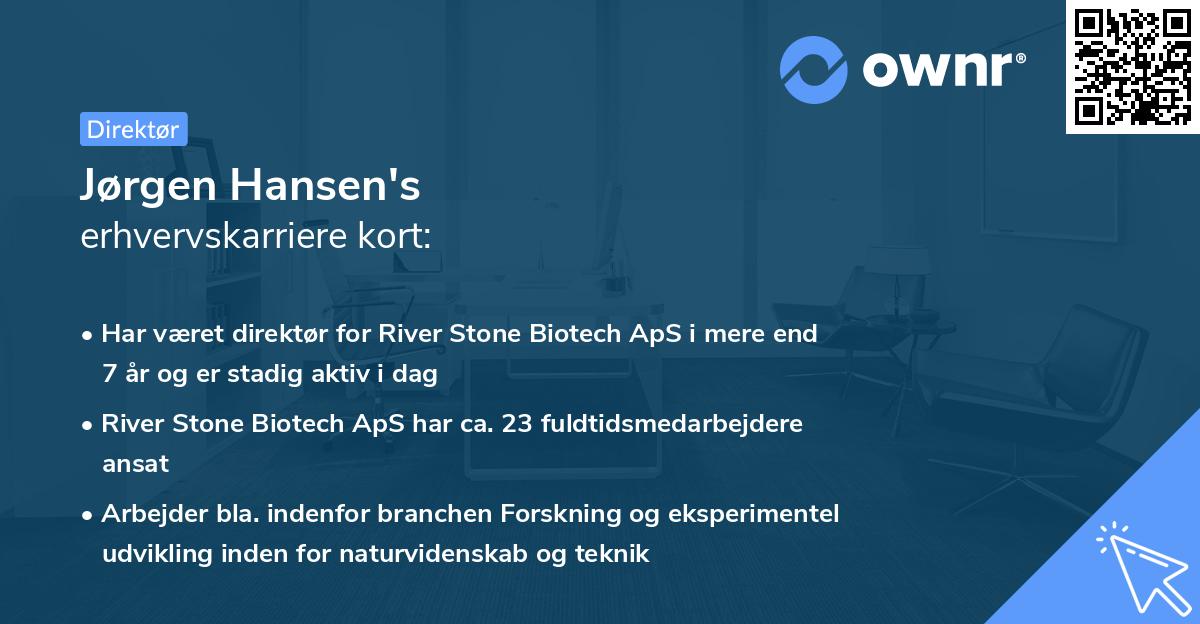 Jørgen Hansen's erhvervskarriere kort