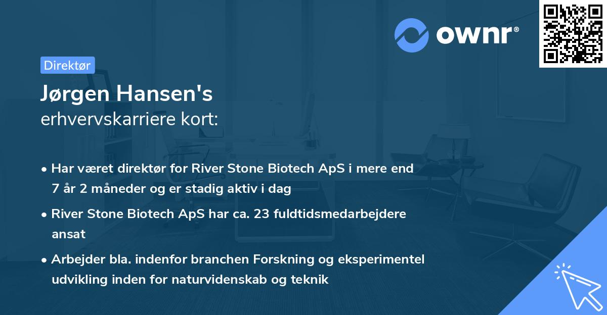 Jørgen Hansen's erhvervskarriere kort