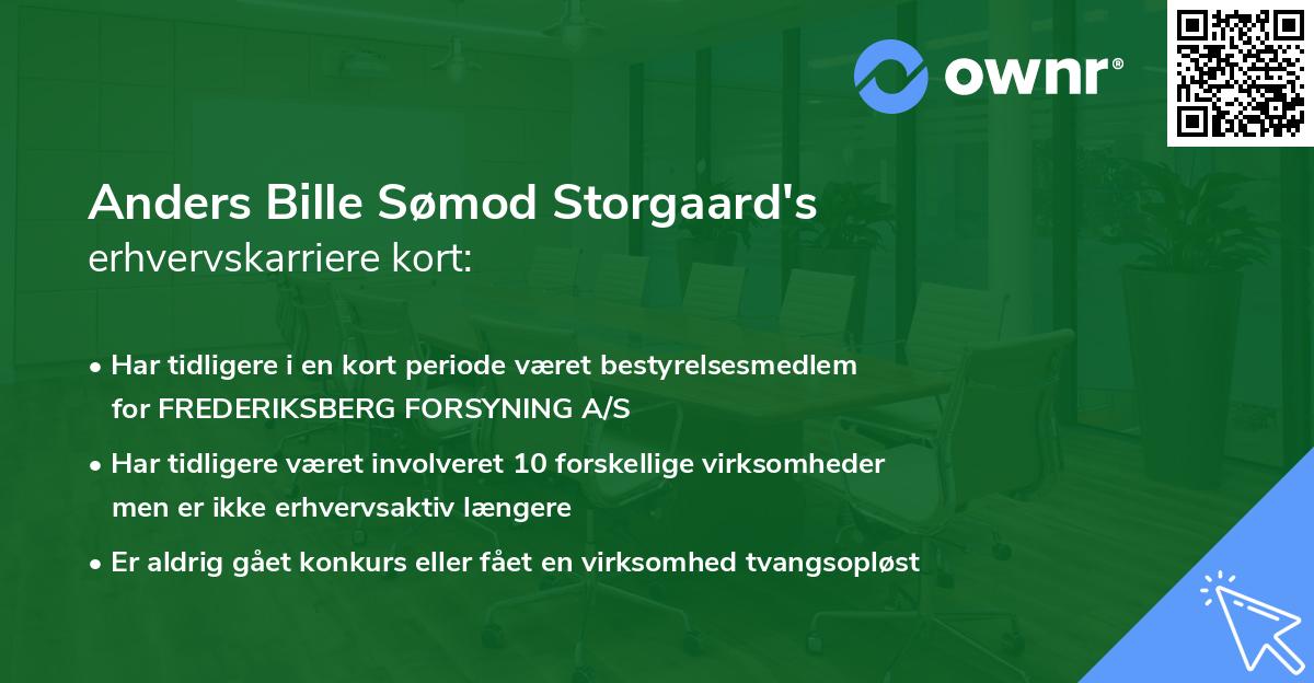 Anders Bille Sømod Storgaard's erhvervskarriere kort