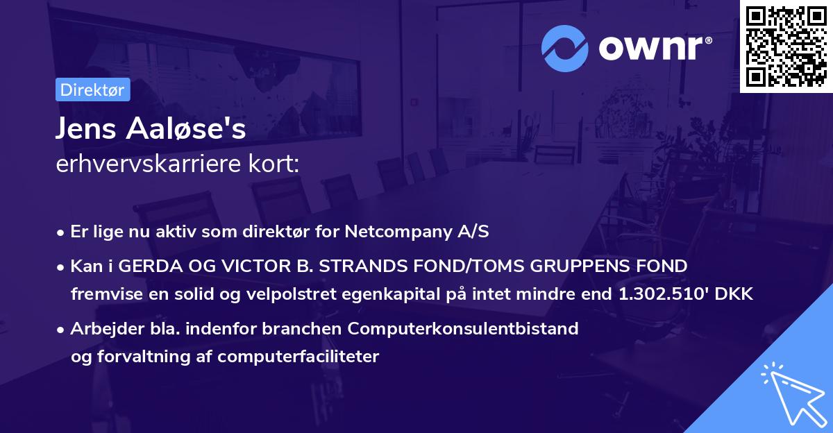 Jens Aaløse's erhvervskarriere kort