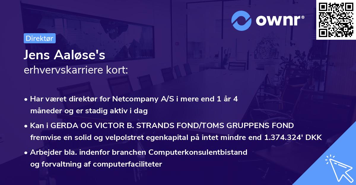 Jens Aaløse's erhvervskarriere kort