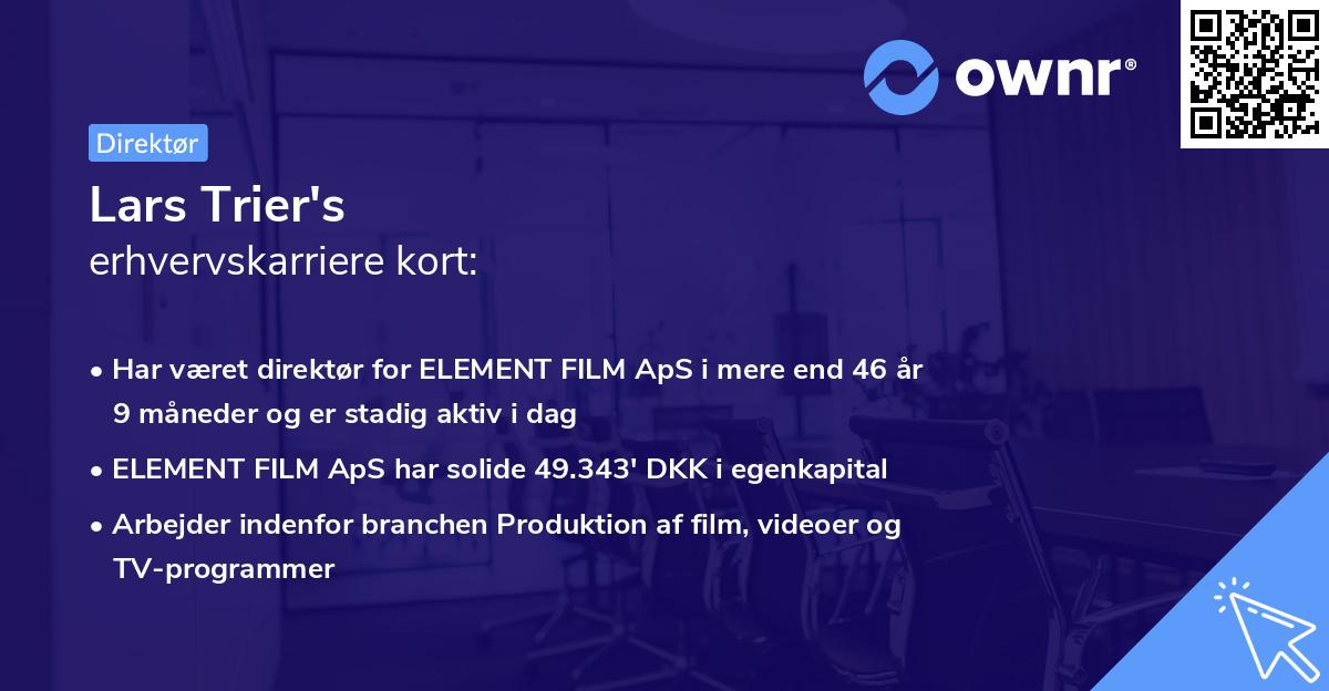 Lars Trier's erhvervskarriere kort