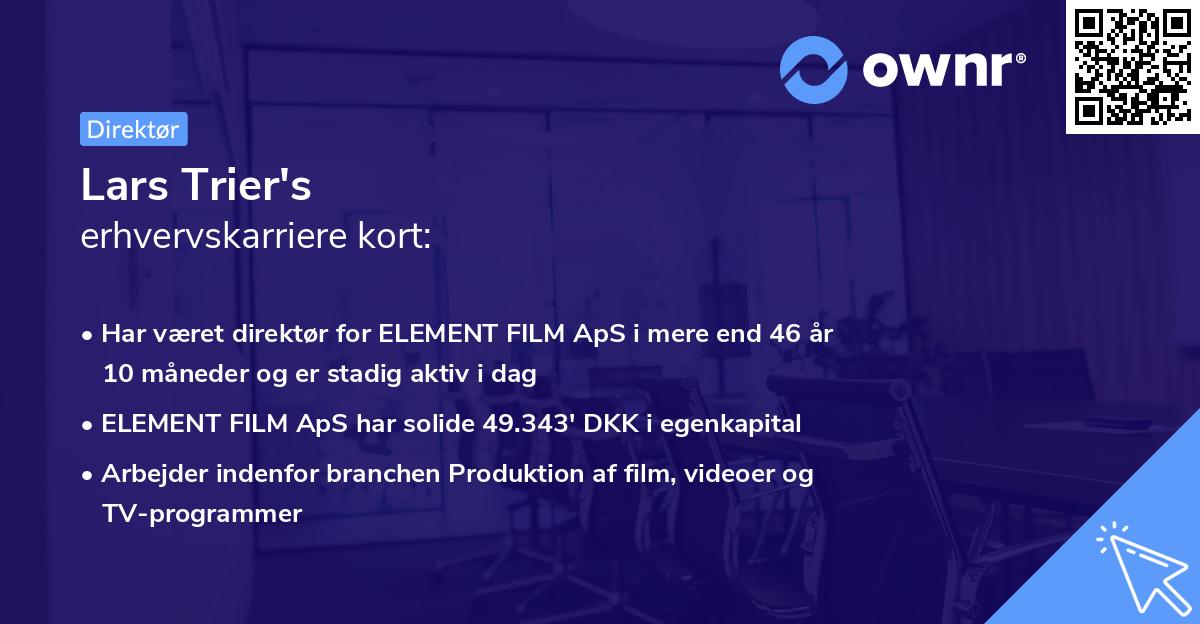 Lars Trier's erhvervskarriere kort