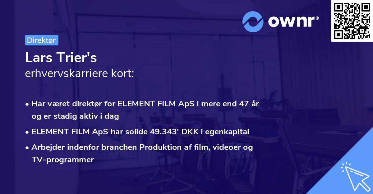 Lars Trier's erhvervskarriere kort