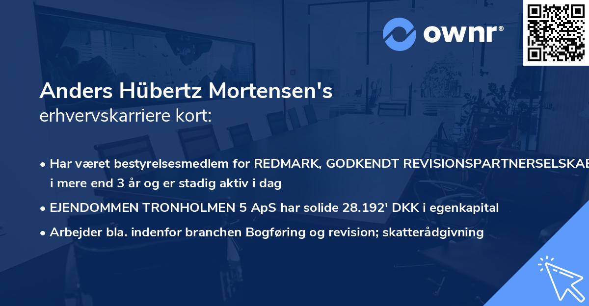 Anders Hübertz Mortensen's erhvervskarriere kort