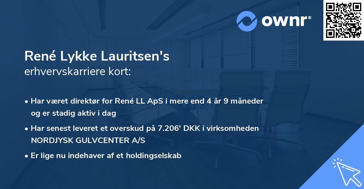 René Lykke Lauritsen's erhvervskarriere kort