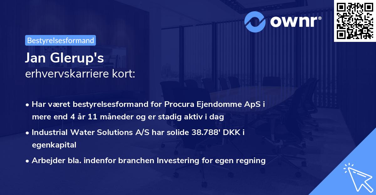 Jan Glerup's erhvervskarriere kort