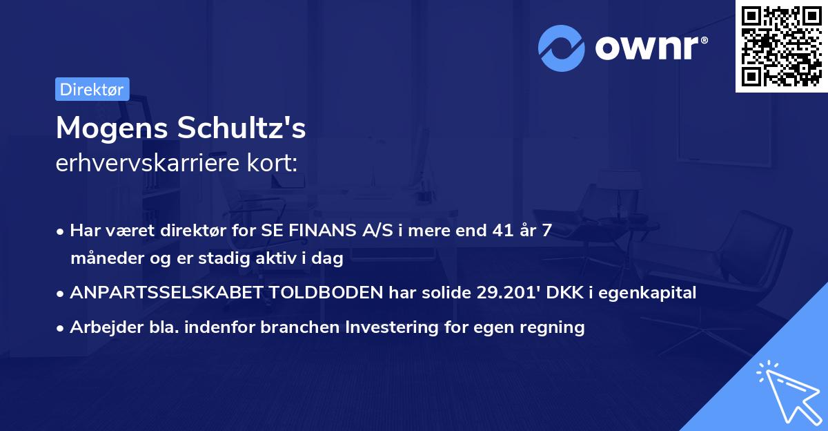 Mogens Schultz's erhvervskarriere kort