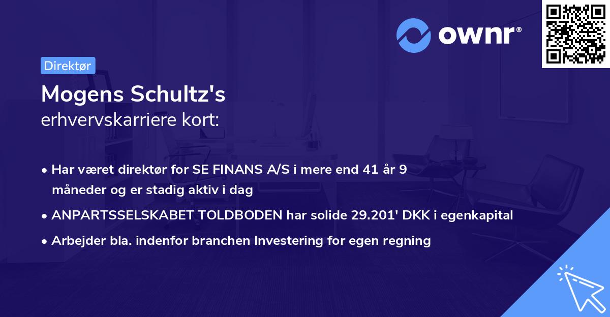 Mogens Schultz's erhvervskarriere kort