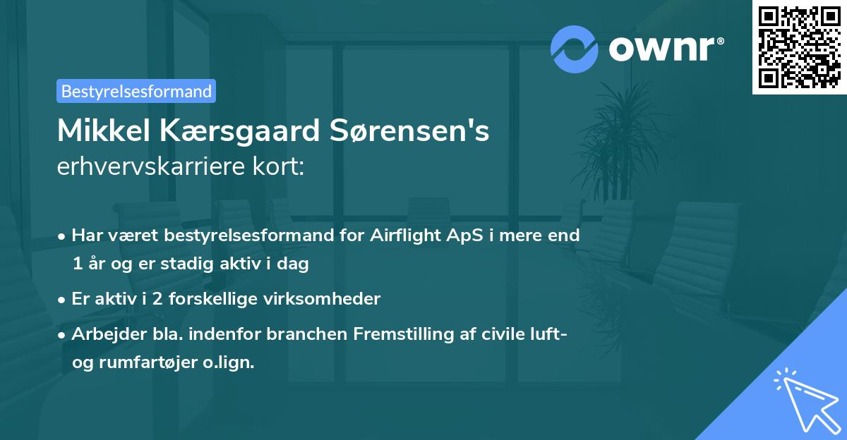 Mikkel Kærsgaard Sørensen's erhvervskarriere kort