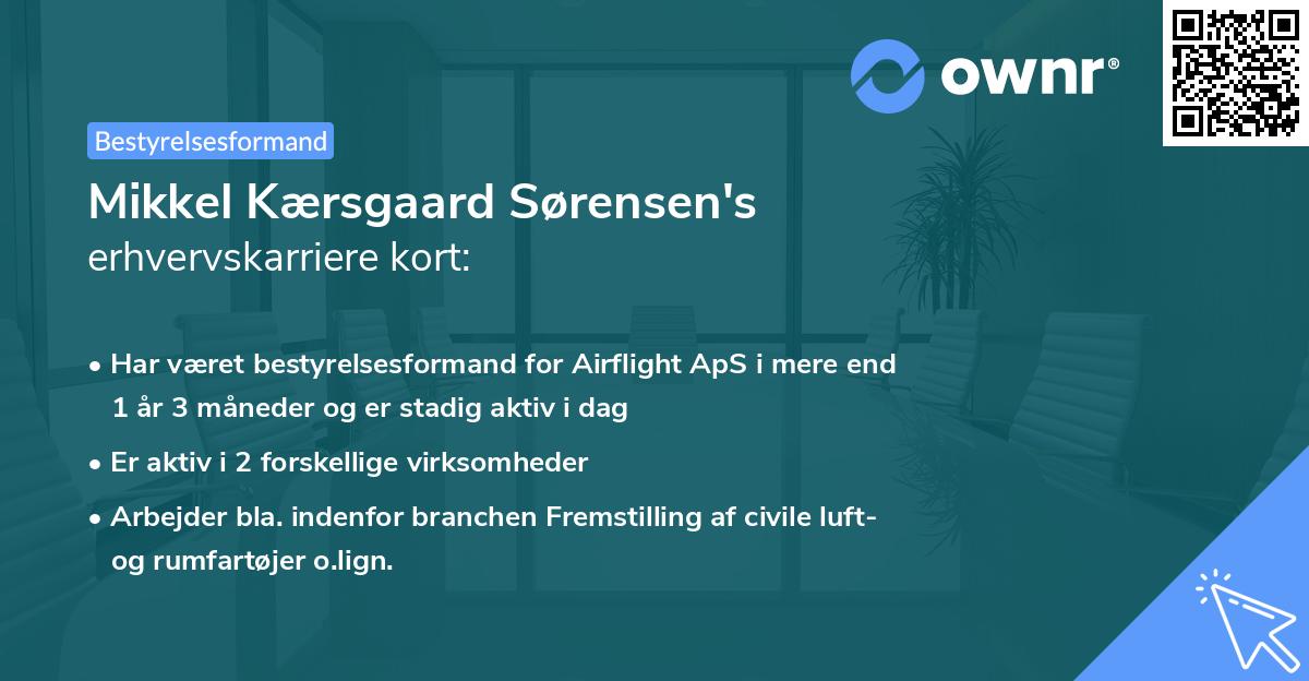 Mikkel Kærsgaard Sørensen's erhvervskarriere kort
