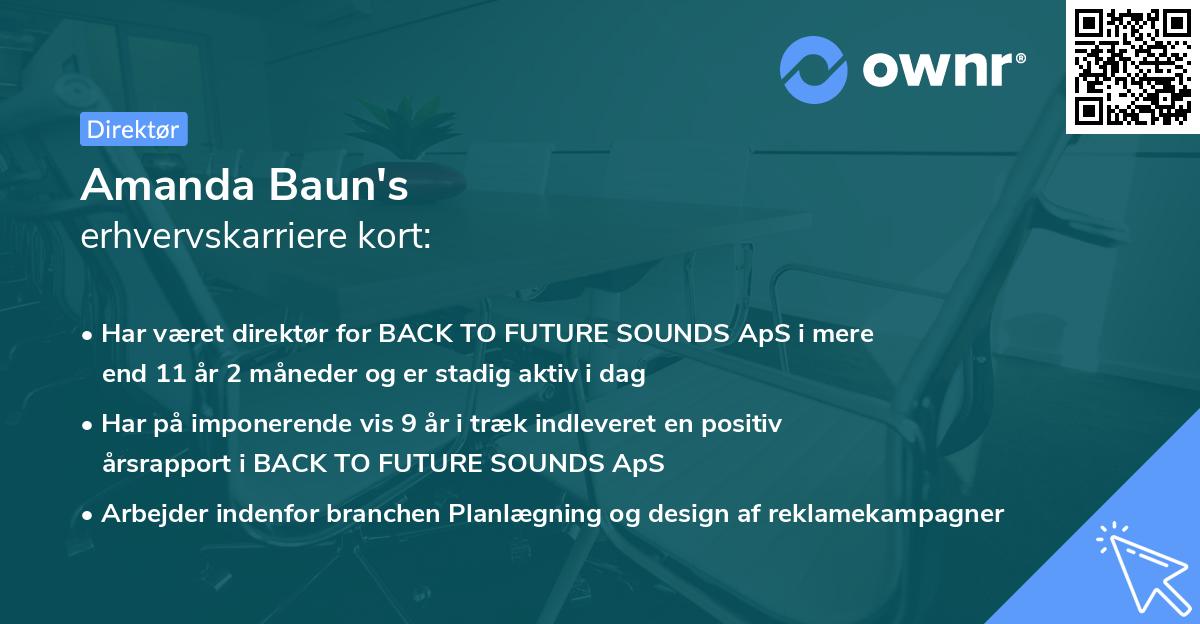 Amanda Baun's erhvervskarriere kort