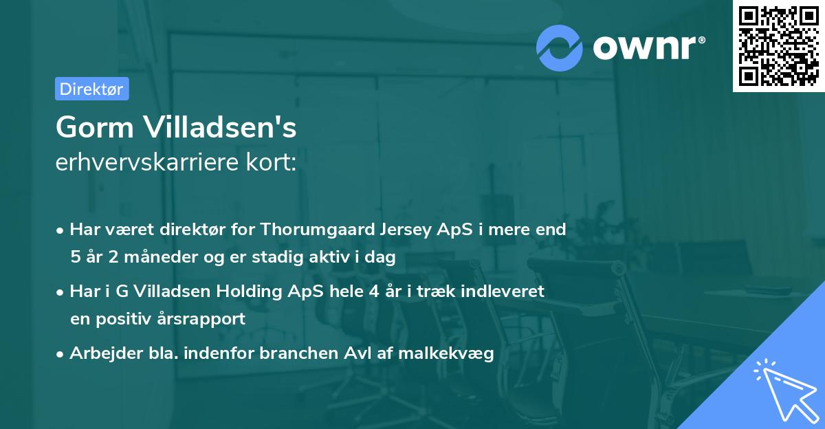 Gorm Villadsen's erhvervskarriere kort