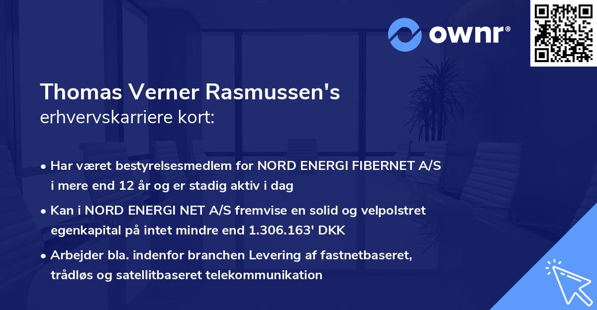 Thomas Verner Rasmussen's erhvervskarriere kort