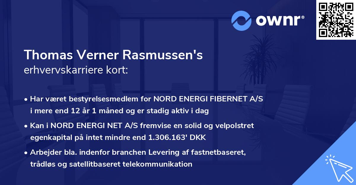 Thomas Verner Rasmussen's erhvervskarriere kort
