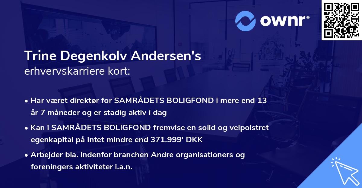 Trine Degenkolv Andersen's erhvervskarriere kort