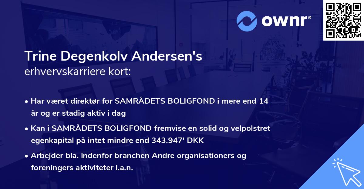 Trine Degenkolv Andersen's erhvervskarriere kort
