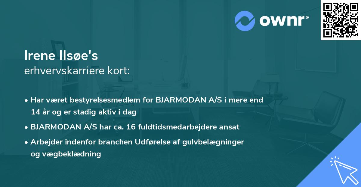 Irene Ilsøe's erhvervskarriere kort
