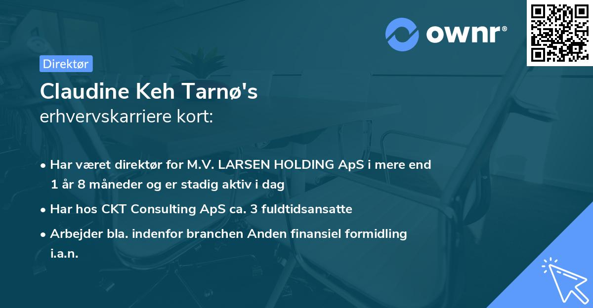 Claudine Keh Tarnø's erhvervskarriere kort