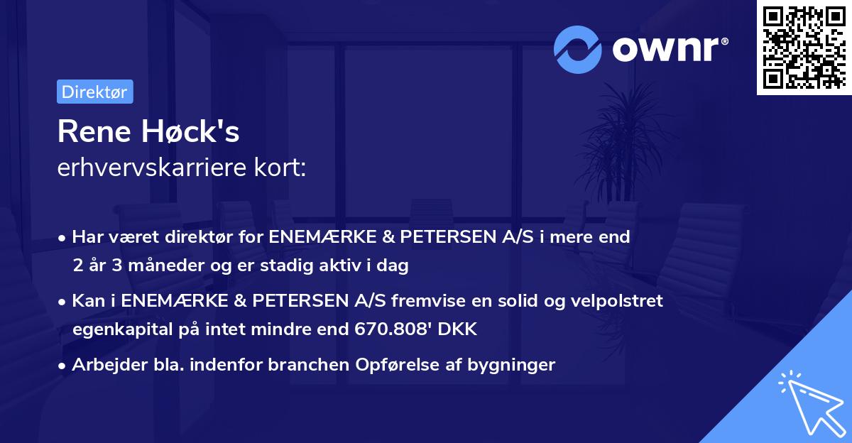 Rene Høck's erhvervskarriere kort