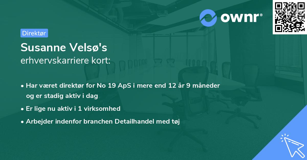 Susanne Velsø's erhvervskarriere kort