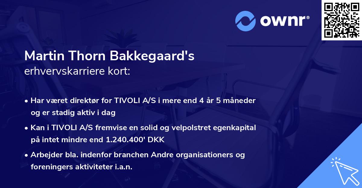 Martin Thorn Bakkegaard's erhvervskarriere kort