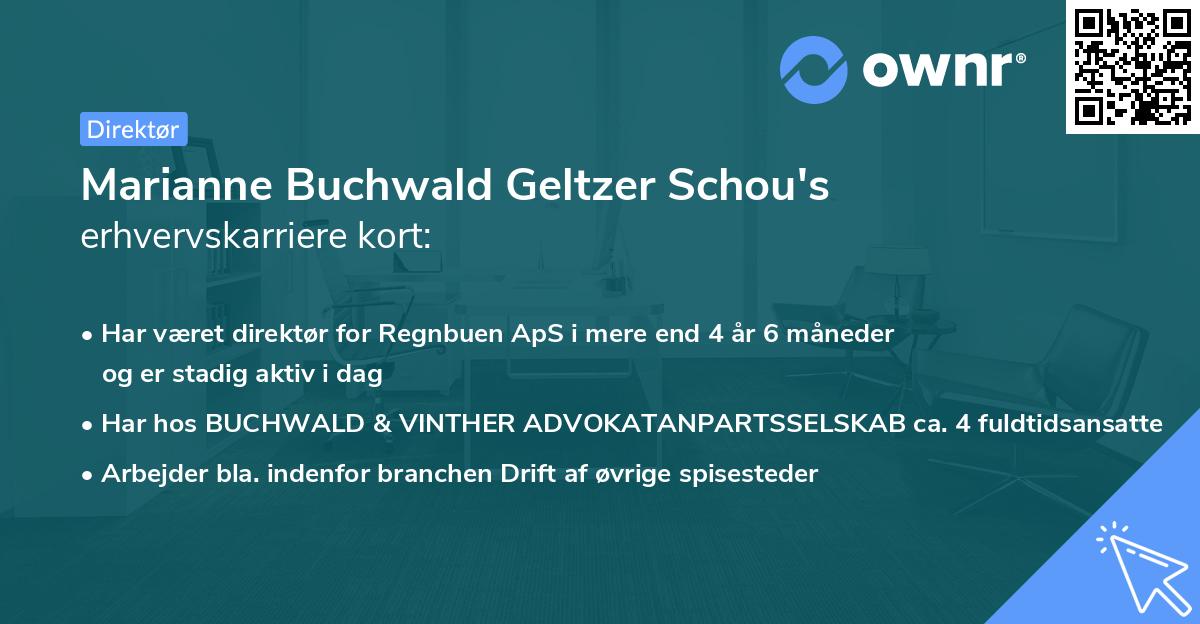 Marianne Buchwald Geltzer Schou's erhvervskarriere kort