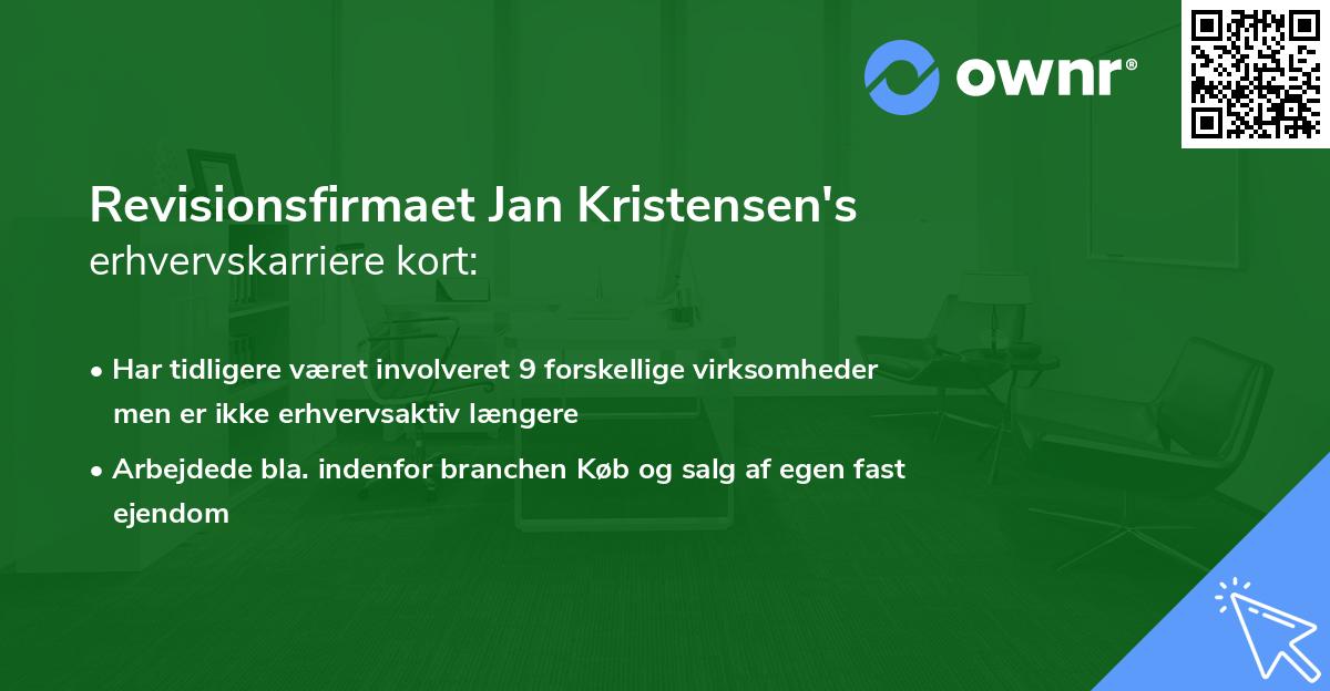 Revisionsfirmaet Jan Kristensen's erhvervskarriere kort