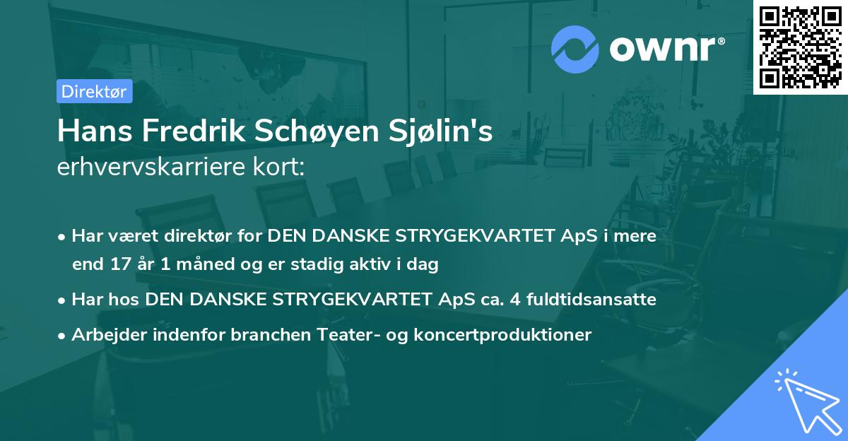 Hans Fredrik Schøyen Sjølin's erhvervskarriere kort