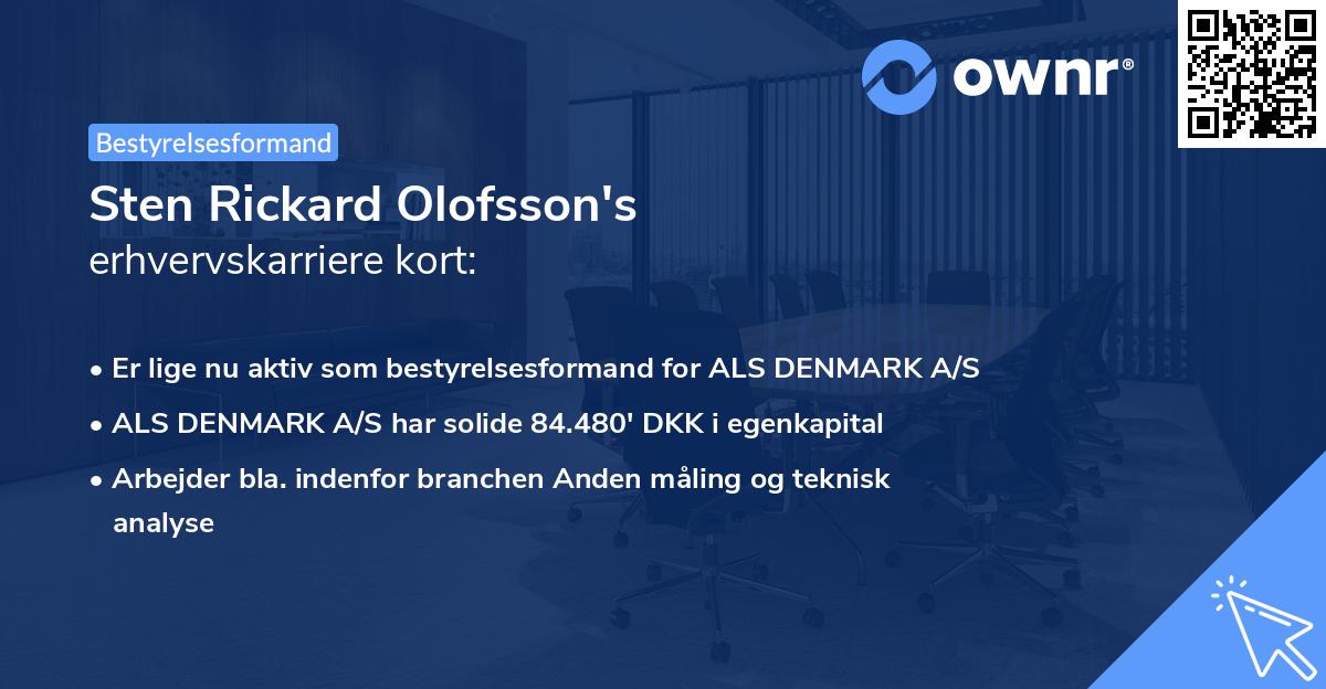 Sten Rickard Olofsson's erhvervskarriere kort