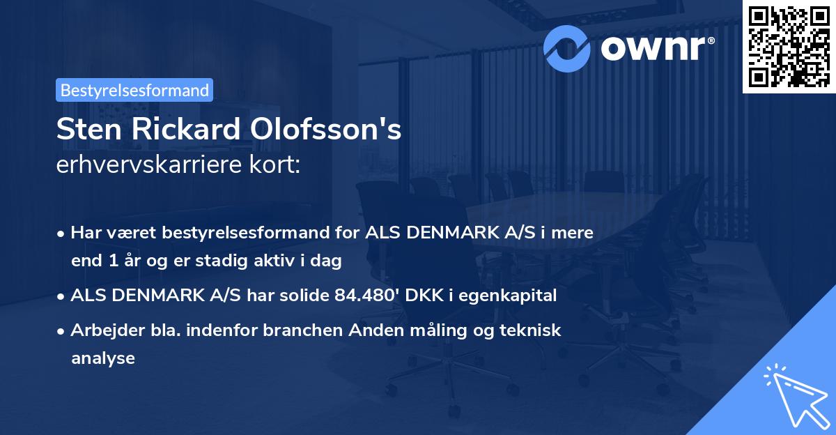 Sten Rickard Olofsson's erhvervskarriere kort