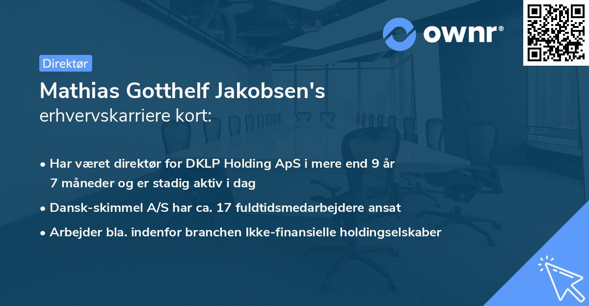 Mathias Gotthelf Jakobsen's erhvervskarriere kort