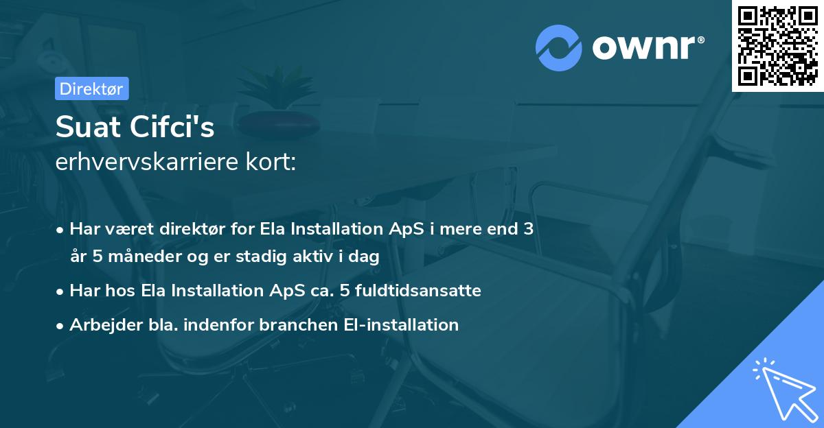 Suat Cifci's erhvervskarriere kort