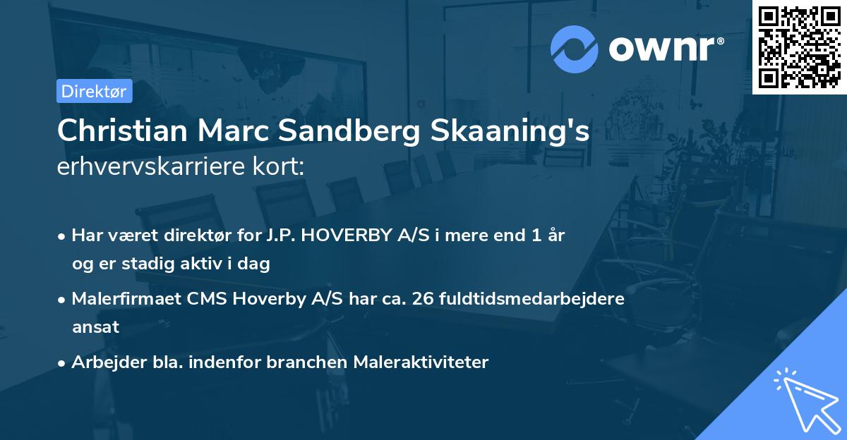 Christian Marc Sandberg Skaaning's erhvervskarriere kort
