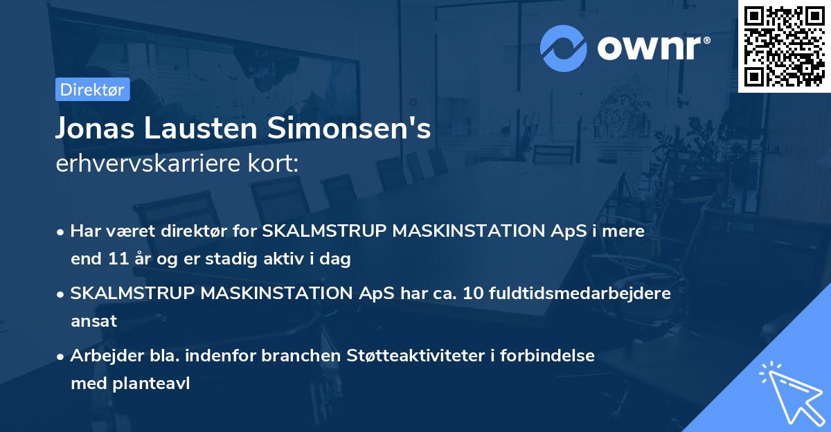 Jonas Lausten Simonsen's erhvervskarriere kort