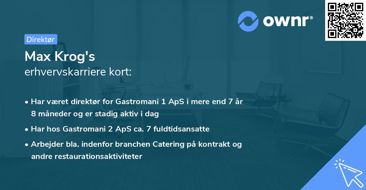 Max Krog's erhvervskarriere kort
