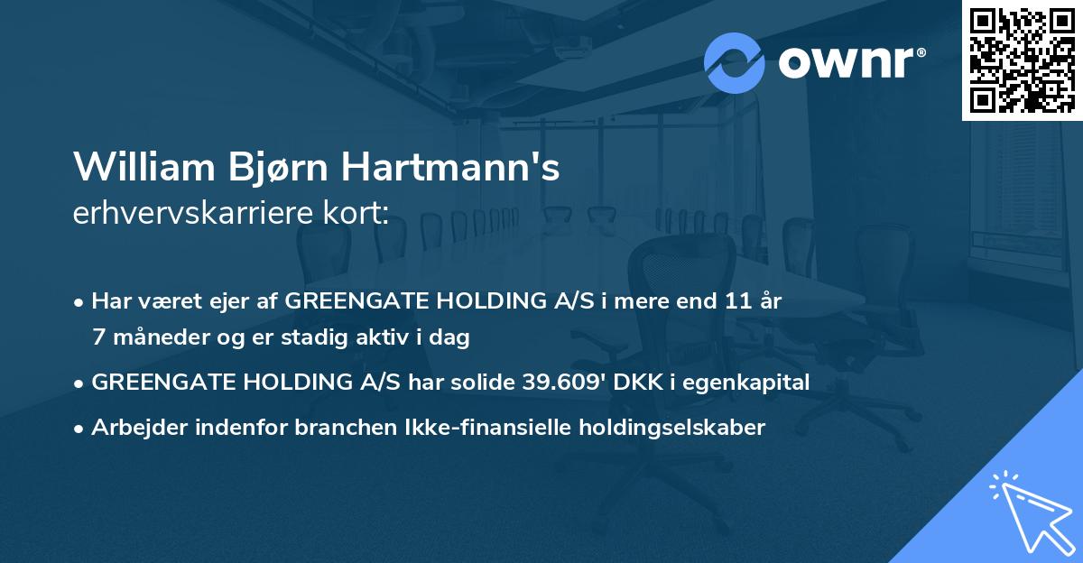 William Bjørn Hartmann's erhvervskarriere kort