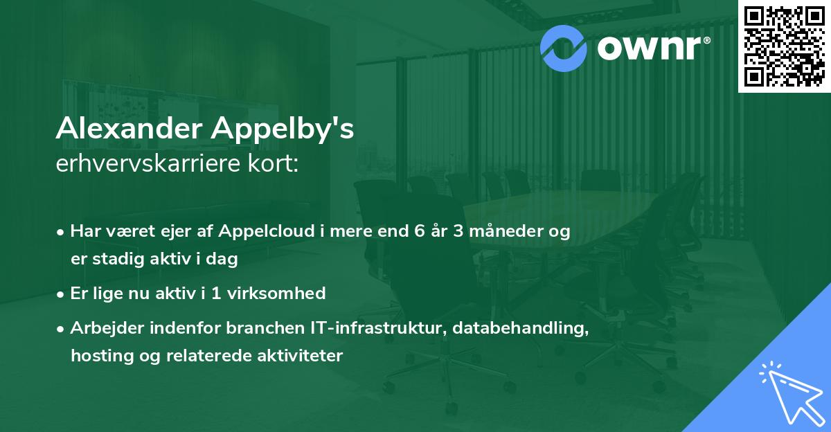 Alexander Appelby's erhvervskarriere kort