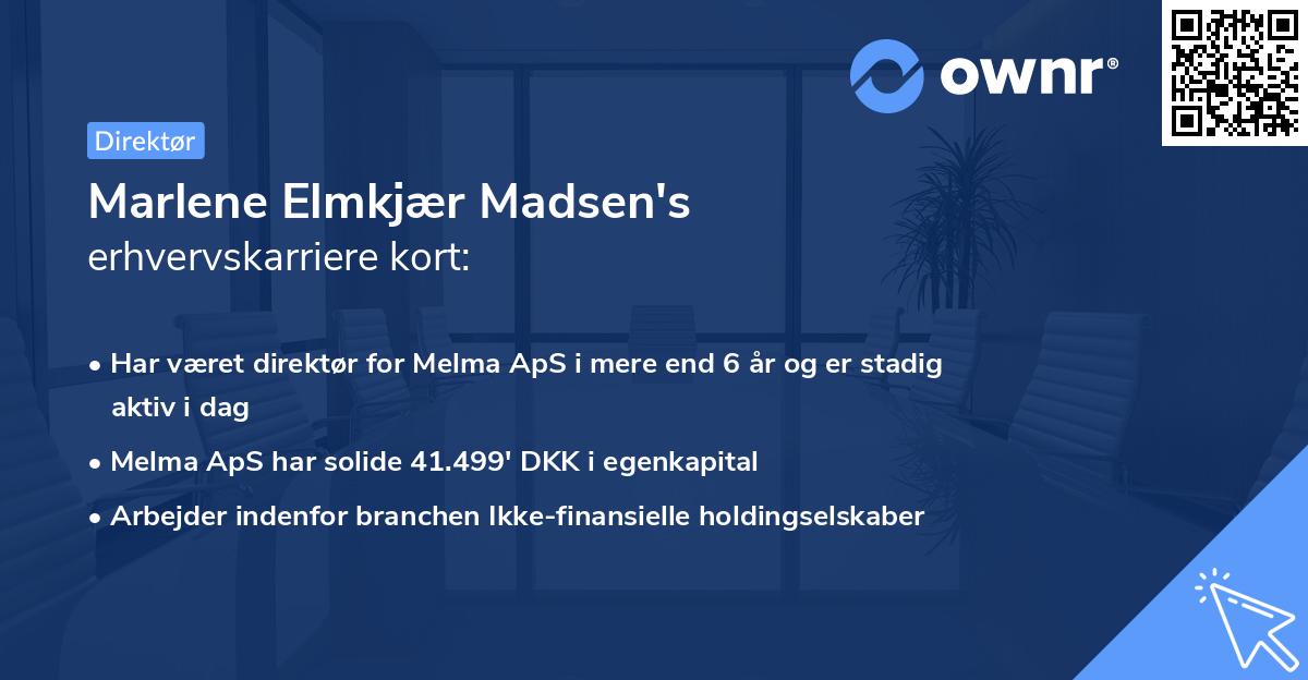 Marlene Elmkjær Madsen's erhvervskarriere kort