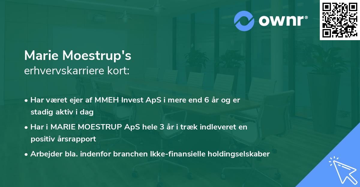 Marie Moestrup's erhvervskarriere kort