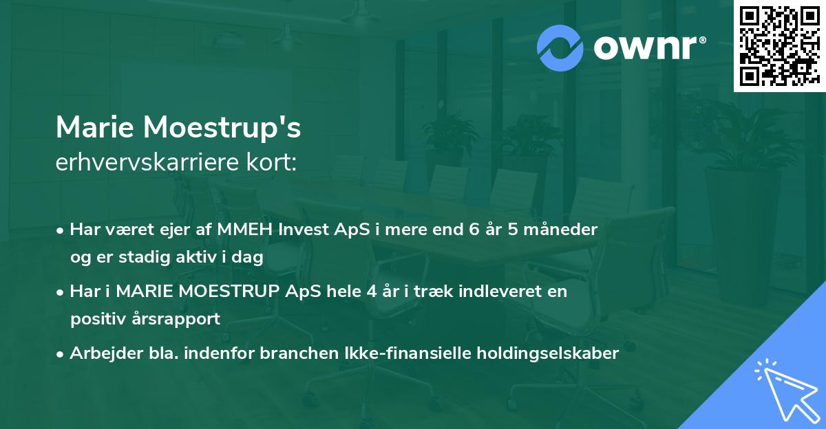 Marie Moestrup's erhvervskarriere kort